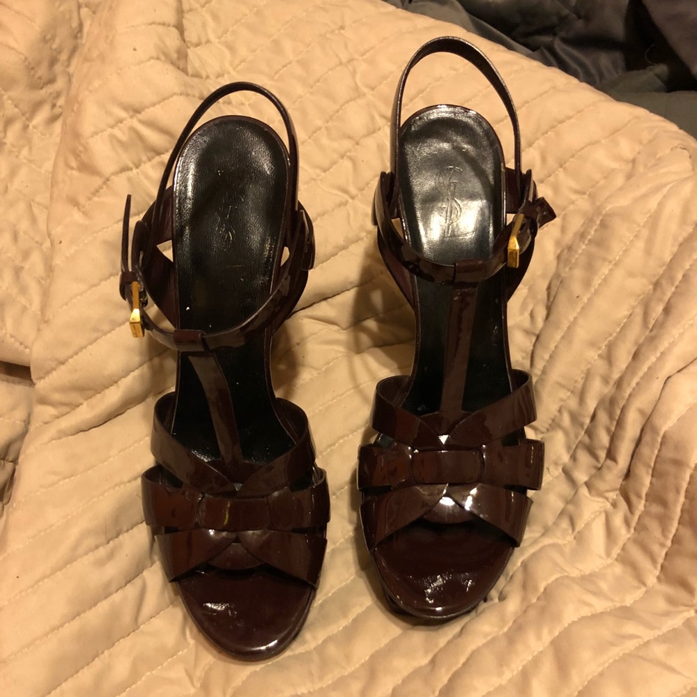 Authentic YSL tribute sandals. Great color!